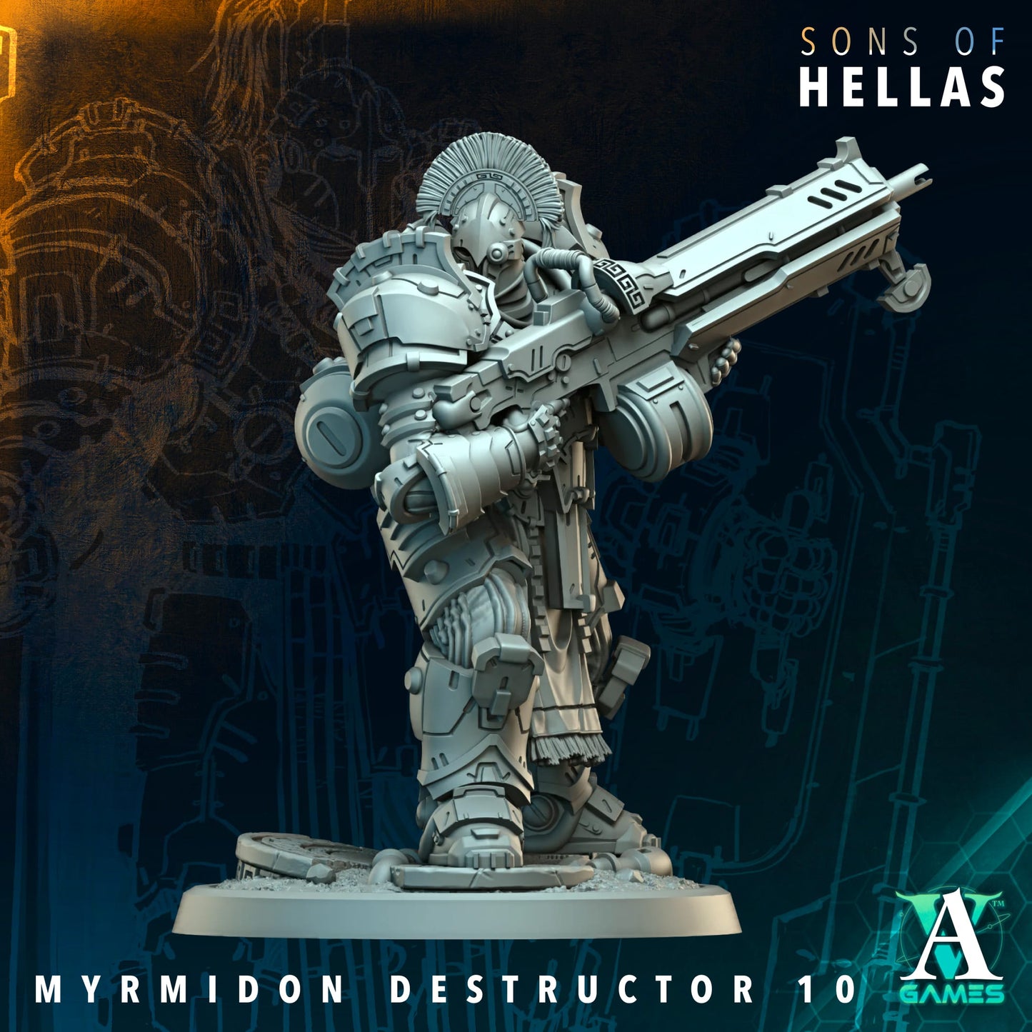 Myrmidon Destructors Squad | Sons of Hella Heavy Infantry by Archvillain Games