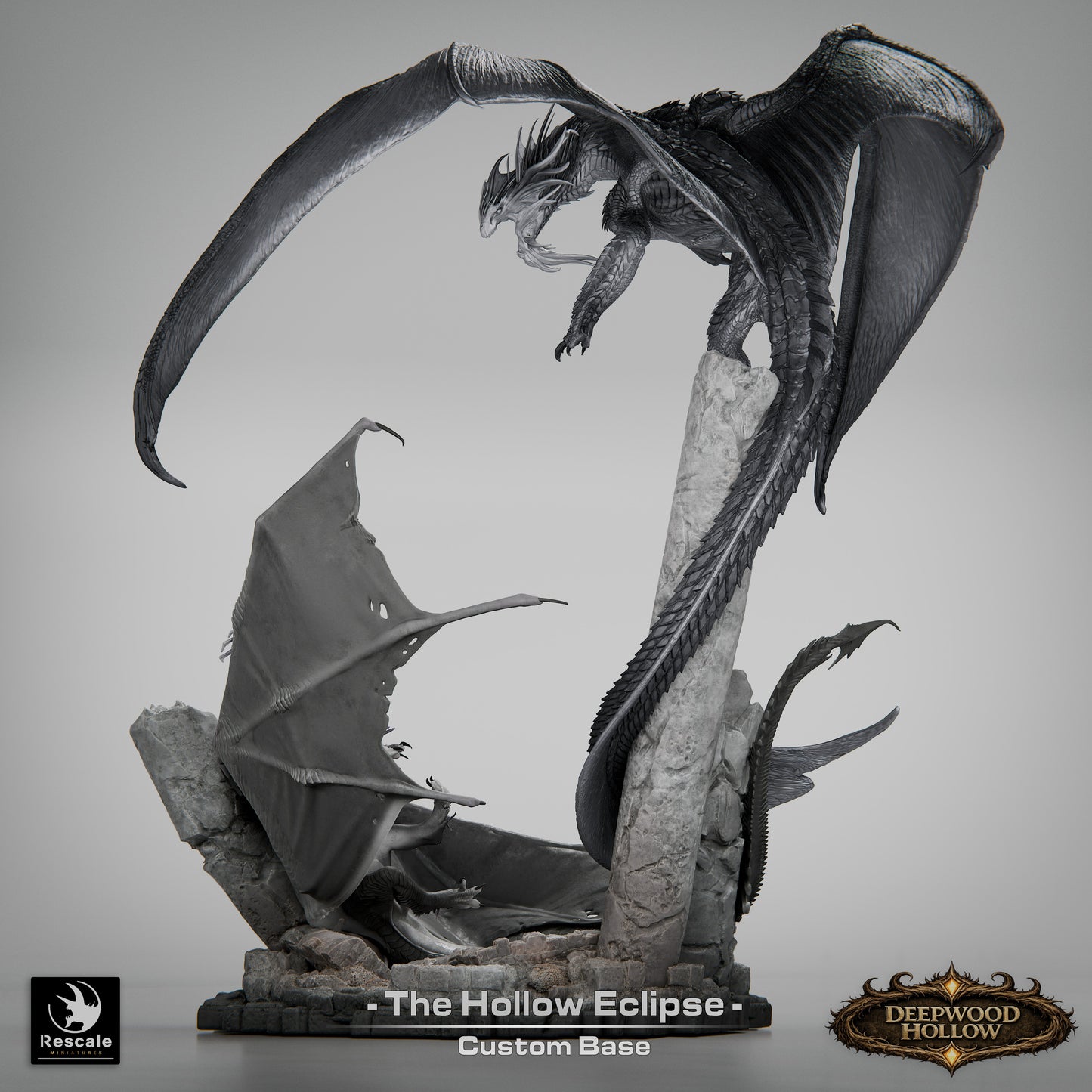 The Hollow Eclipse – Battle of the Dragons | Massive Dragon Diorama | Deepwood Hollow | Rescale Miniatures