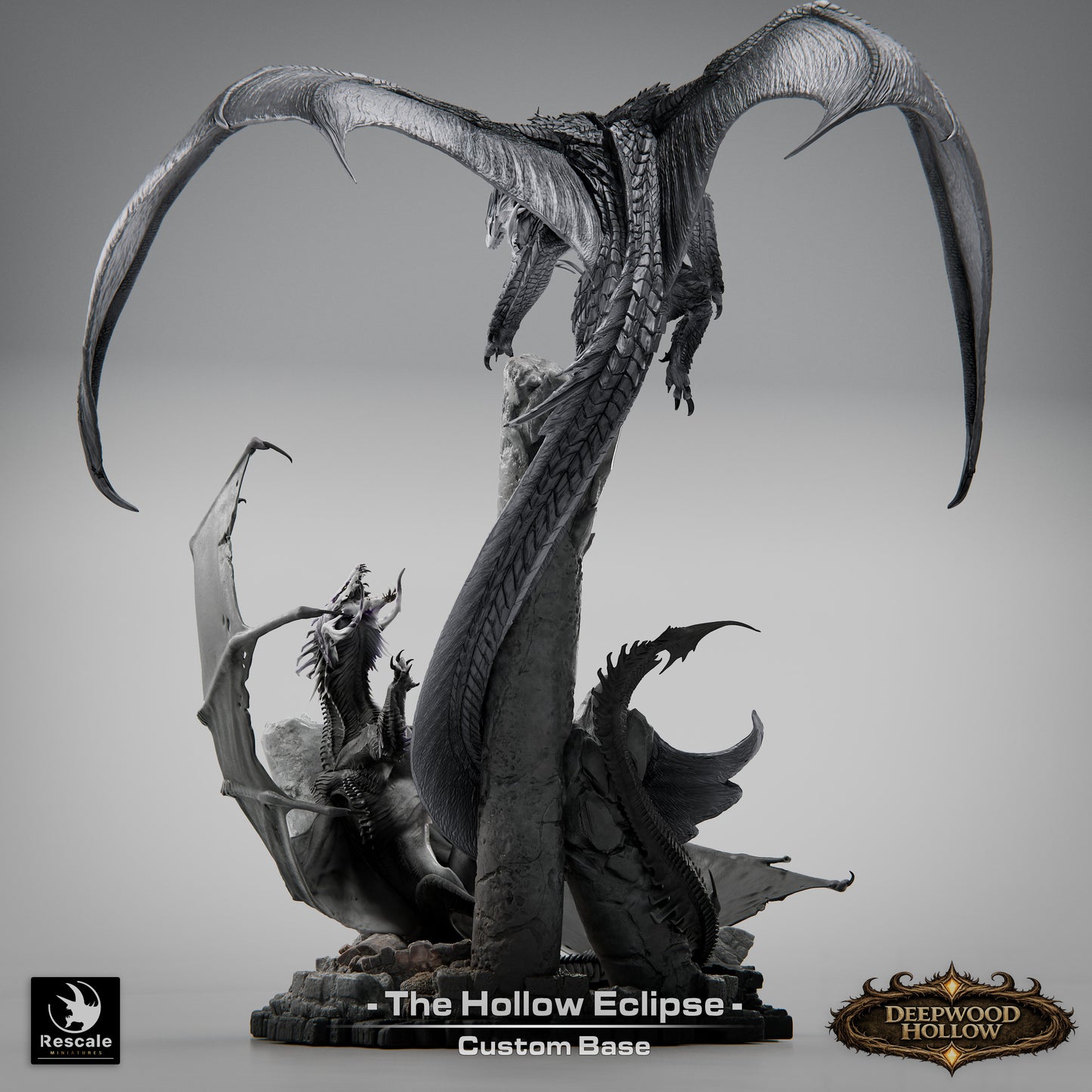 The Hollow Eclipse – Battle of the Dragons | Massive Dragon Diorama | Deepwood Hollow | Rescale Miniatures