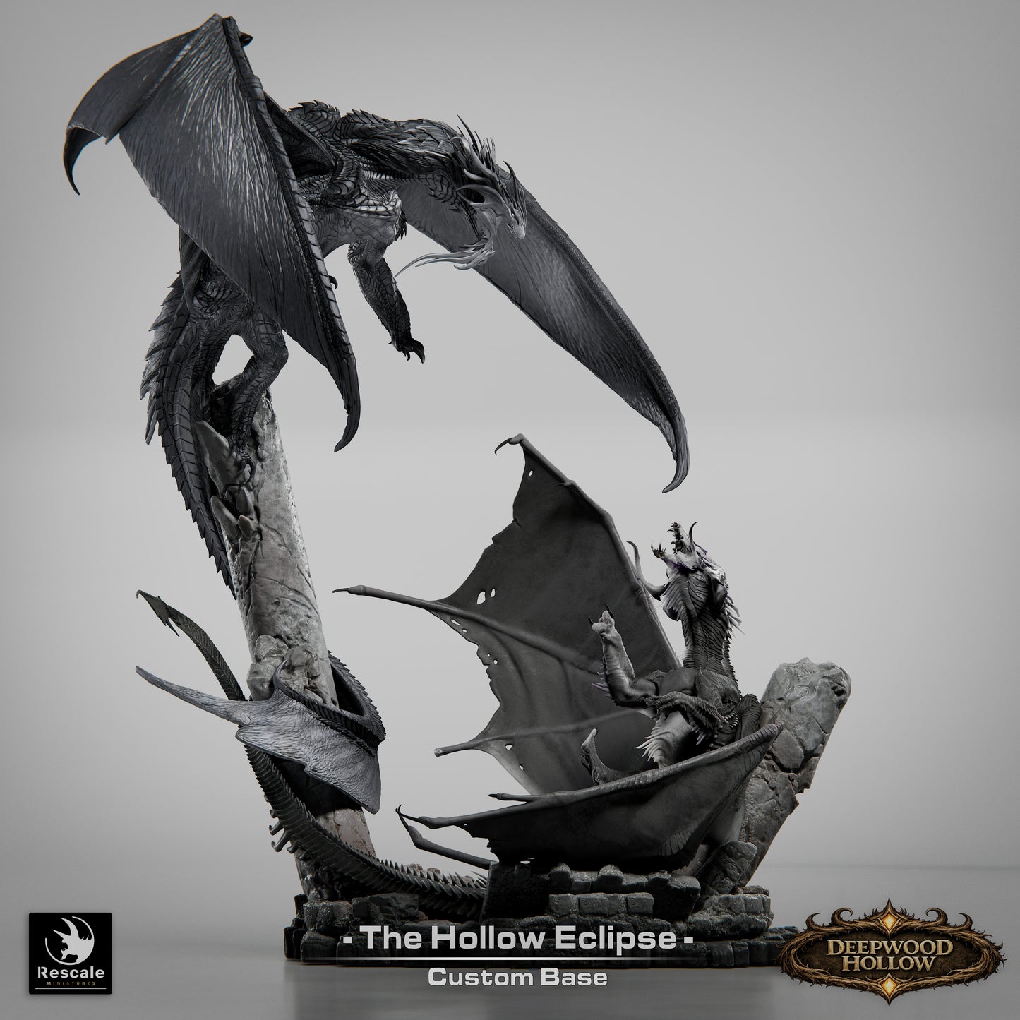 The Hollow Eclipse – Battle of the Dragons | Massive Dragon Diorama | Deepwood Hollow | Rescale Miniatures