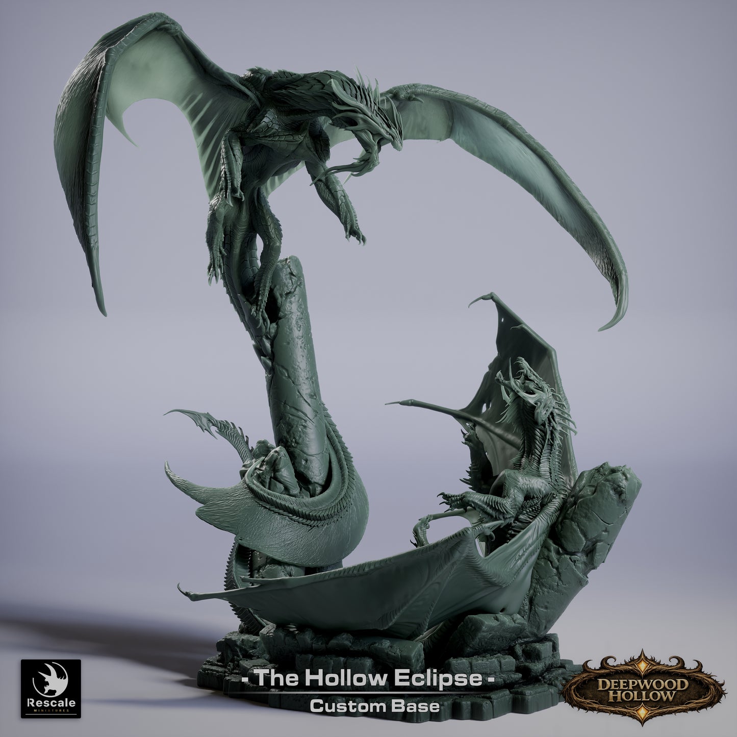 The Hollow Eclipse – Battle of the Dragons | Massive Dragon Diorama | Deepwood Hollow | Rescale Miniatures