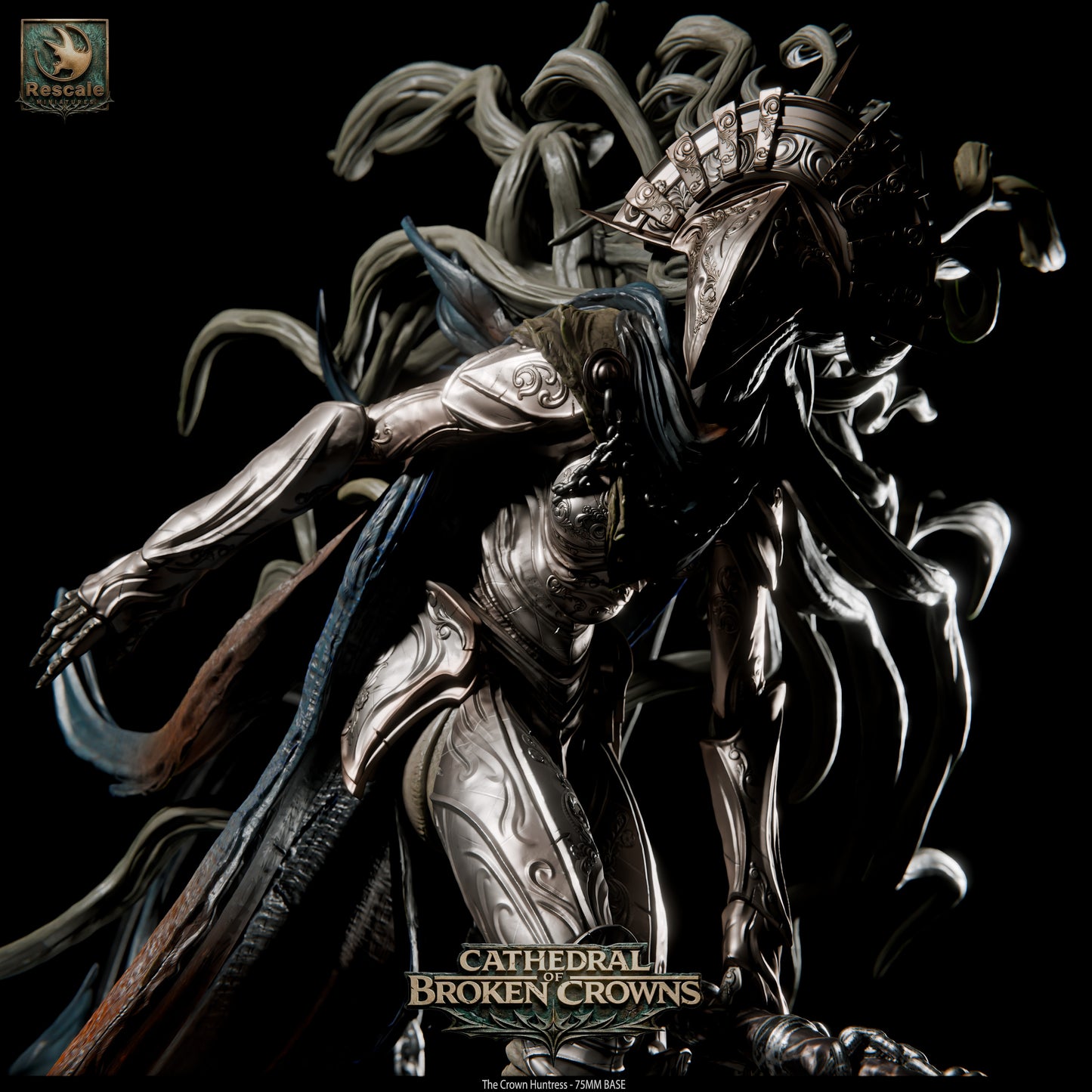 The Crowned Huntress – Cathedral of Broken Crowns Resin Miniature
