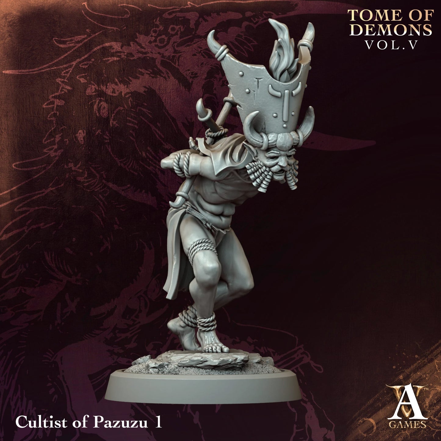 Cultist of Pazuzu – Tome of Demons Vol. V | Archvillain Games | 4 Model Set | 25mm Small Infantry