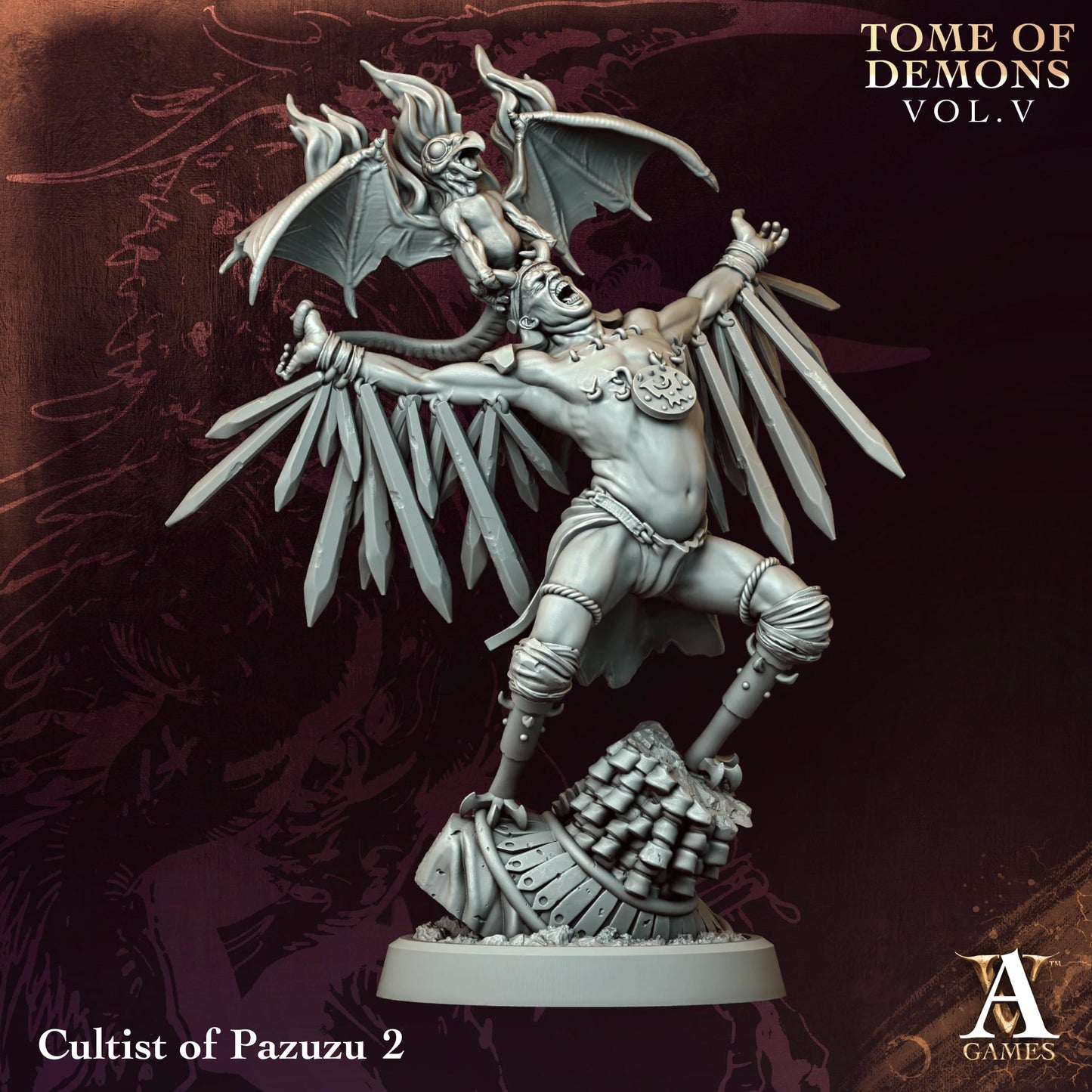 Cultist of Pazuzu – Tome of Demons Vol. V | Archvillain Games | 4 Model Set | 25mm Small Infantry