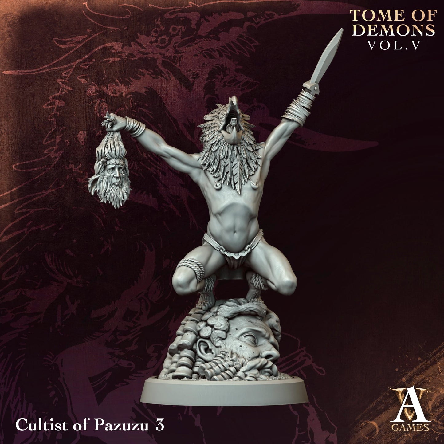 Cultist of Pazuzu – Tome of Demons Vol. V | Archvillain Games | 4 Model Set | 25mm Small Infantry