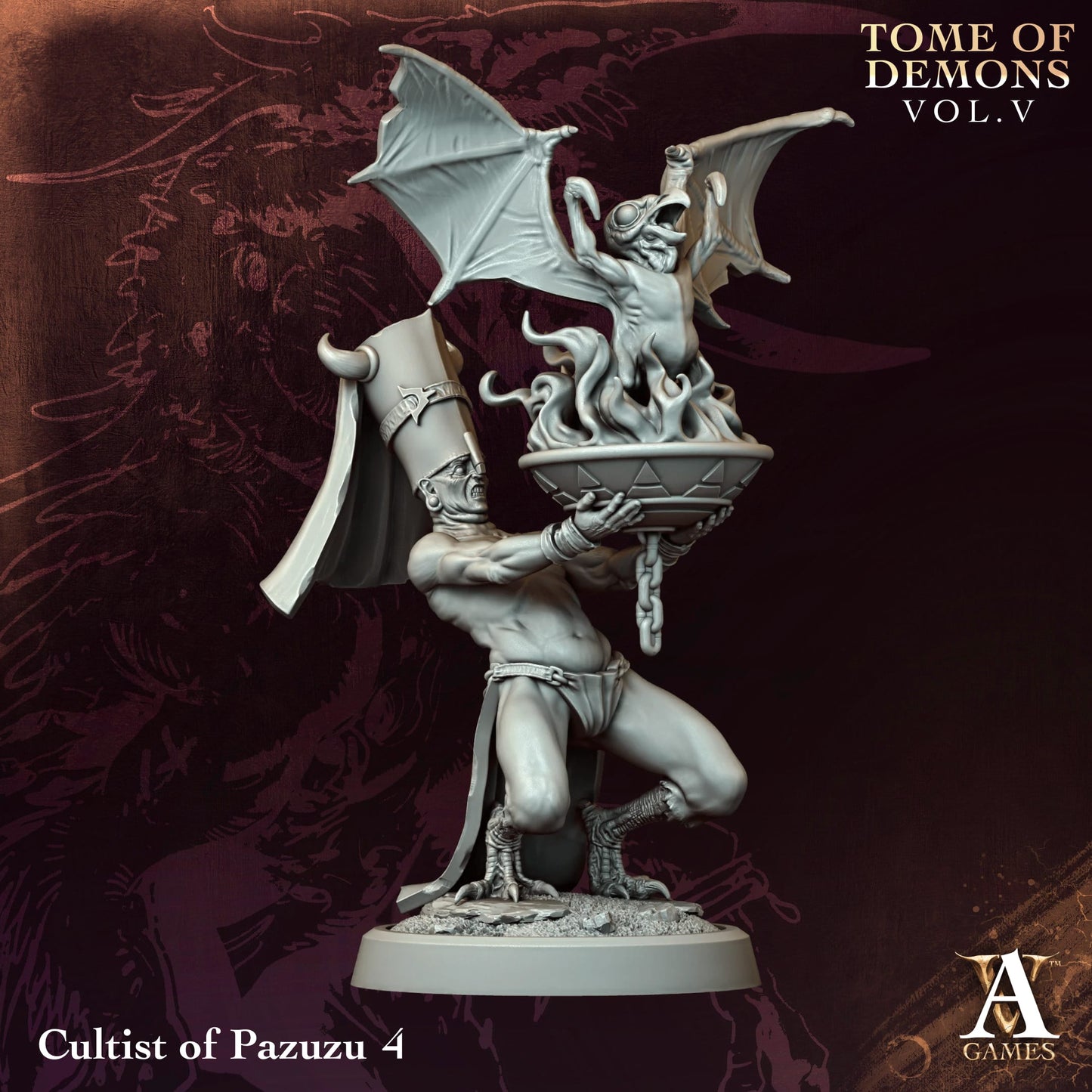 Cultist of Pazuzu – Tome of Demons Vol. V | Archvillain Games | 4 Model Set | 25mm Small Infantry