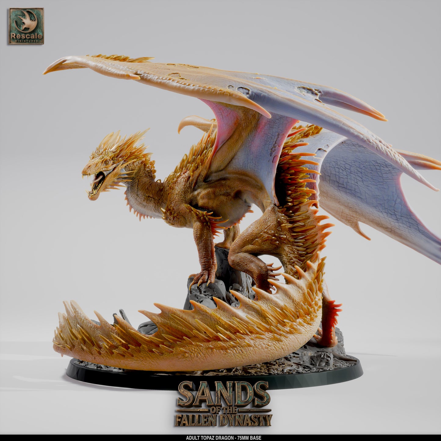 Topaz Dragon – Adult | Sands of the Fallen Dynasty | Rescale Miniatures | 75mm+ Centerpiece Model