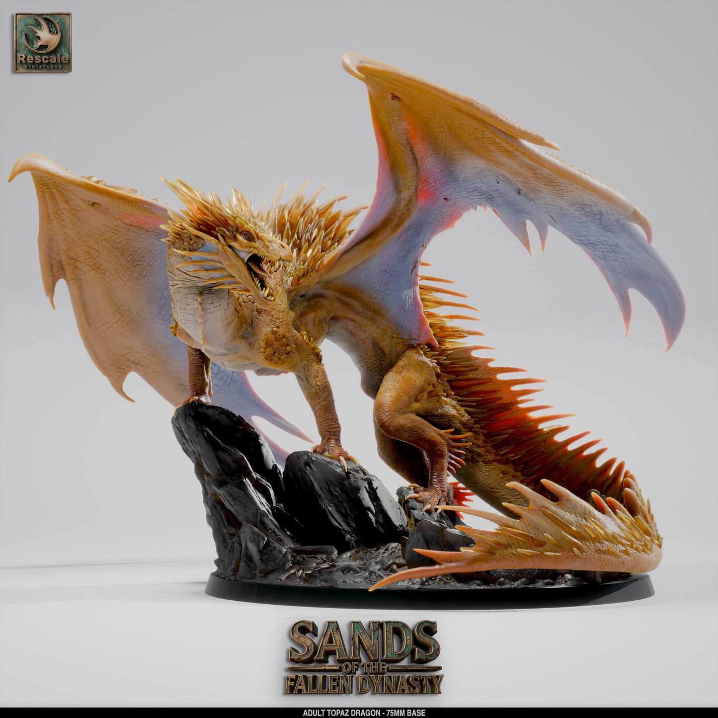 Topaz Dragon – Adult | Sands of the Fallen Dynasty | Rescale Miniatures | 75mm+ Centerpiece Model